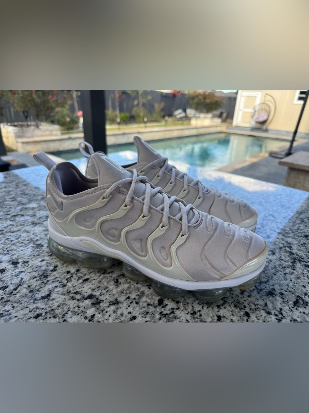 Nike Air VaporMax Plus sneakers in a light grey or "Wolf Grey Size 11.5